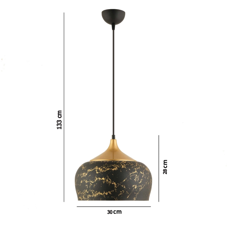 Ripatsvalgusti MONZA kaabliga 1xE27/40W/230V läbimõõt 30 cm must/pronks