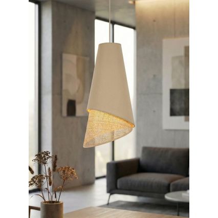 Ripp-lühter juhtmega MODA 3xE27/15W/230V beež/rotang