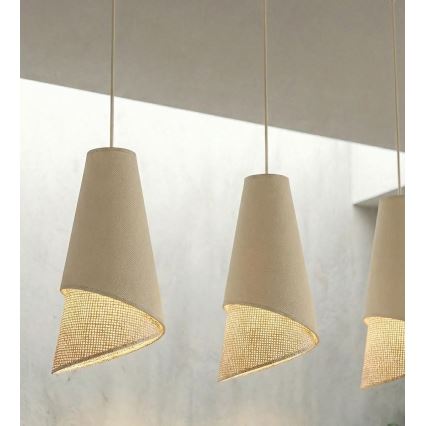 Ripp-lühter juhtmega MODA 3xE27/15W/230V beež/rotang