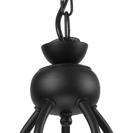 Ripp-lühter ketiga RETRO II 5xE27/60W/230V mattmust