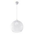 Ripplamp BALL, 1xE27/15W/230V, Ø30 cm, läbipaistev / läikiv kroom
