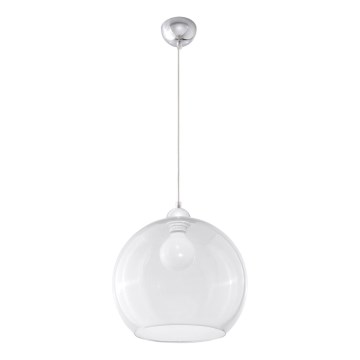 Ripplamp BALL, 1xE27/15W/230V, Ø30 cm, läbipaistev / läikiv kroom