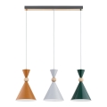 Ripplamp juhtmega KANDY 3xE27/15W/230V, värvikas