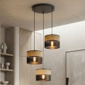 Ripplamp juhtmega KARBON 3xE27/15W/230V must/pruun
