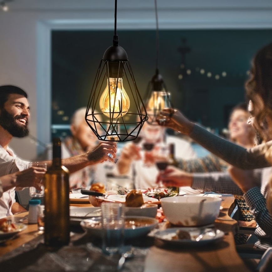 Ripplamp juhtmel 1xE27/40W/230V must