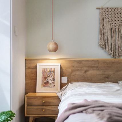 Ripplamp kaabliga 1xGU10/10W/230V, läbimõõt 11 cm, täispuit/saar