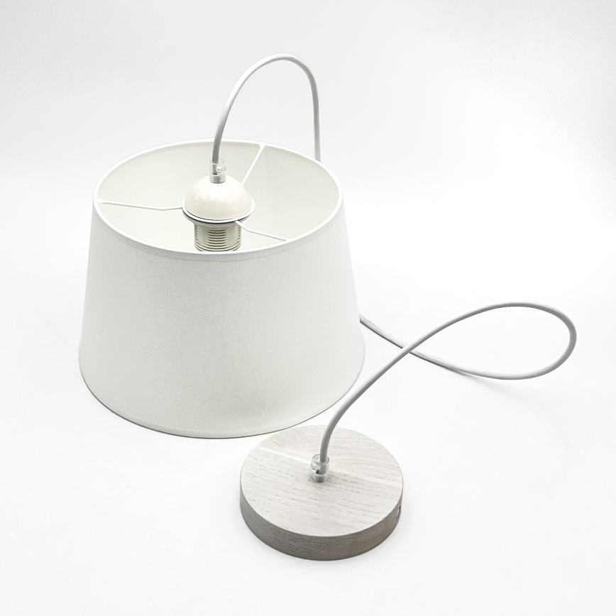 Ripplamp kaabliga AIDA 1xE27/60W/230V, läbimõõt 25 cm, tamm/valge