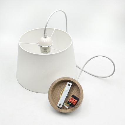 Ripplamp kaabliga AIDA 1xE27/60W/230V, läbimõõt 25 cm, tamm/valge