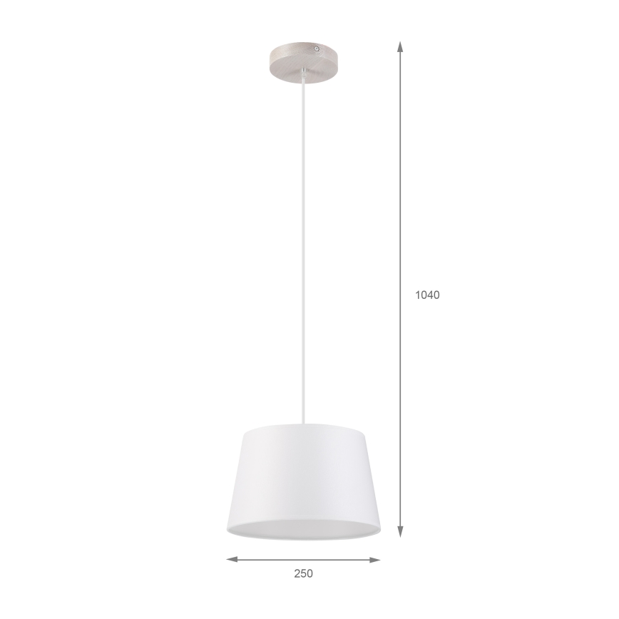 Ripplamp kaabliga AIDA 1xE27/60W/230V, läbimõõt 25 cm, tamm/valge
