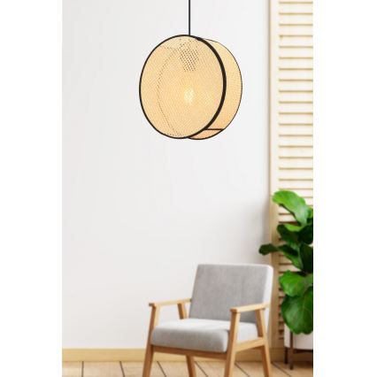 Ripplamp kaabliga BIG DRUM 1xE27/60W/230V beež/must