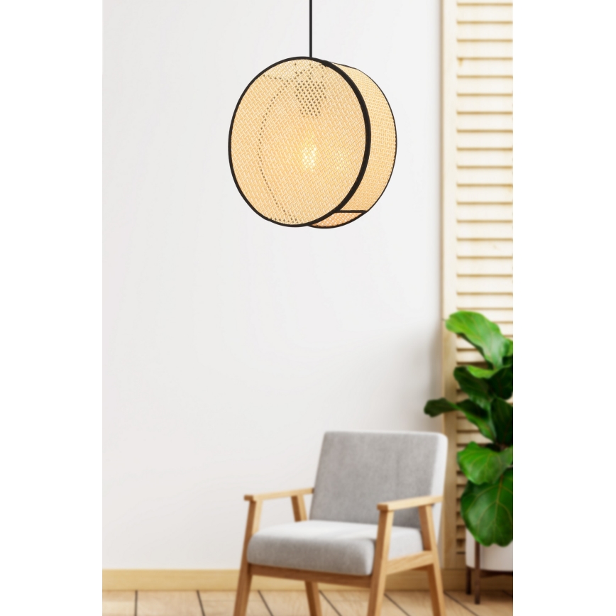 Ripplamp kaabliga BIG DRUM 1xE27/60W/230V beež/must