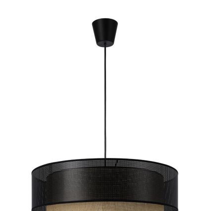 Ripplamp kaabliga BORHO 1xE27/60W/230V Ø 50 cm must/juut