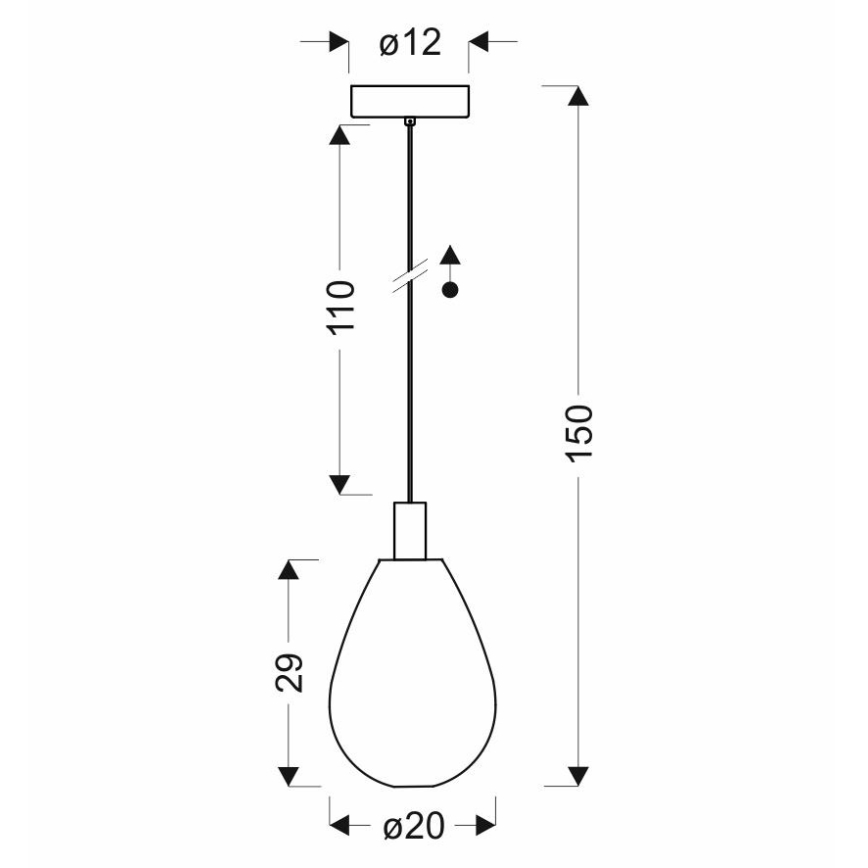 Ripplamp kaabliga DENSO 1xG9/5W/230V, läbimõõt 20 cm, vaskne/must