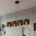 Ripplamp kaabliga KARBON 4xE27/15W/230V must/pruun