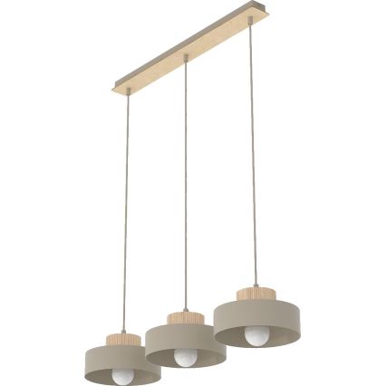Ripplamp kaabliga KIVI 3xE27/15W/230V beež