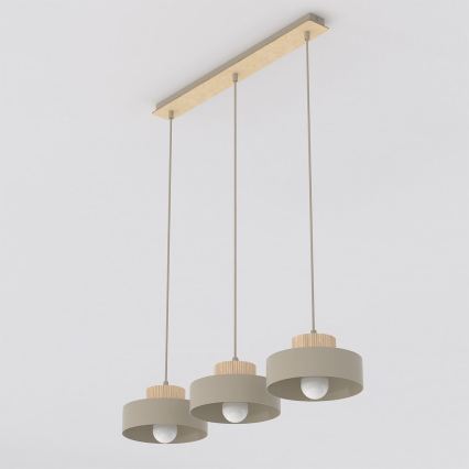Ripplamp kaabliga KIVI 3xE27/15W/230V beež