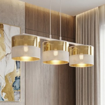 Ripplamp kaabliga LUX 3xE27/15W/230V valge/kuldne
