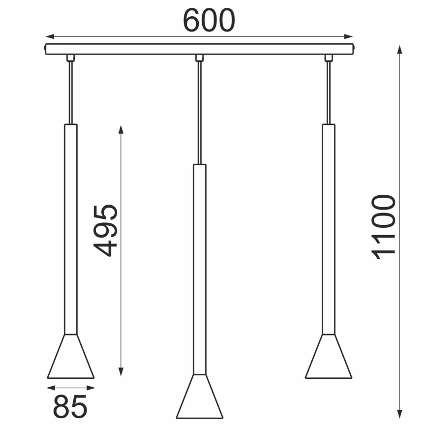 Ripplamp kaabliga MAZZO 3xGU10/8W/230V beež