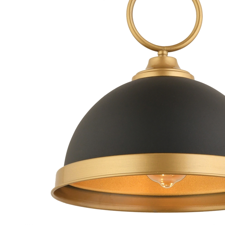 Ripplamp kaabliga MONZA 1xE27/40W/230V Ø 30 cm must/pronks