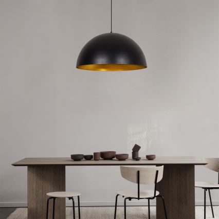 Ripplamp kaabliga SIVANI 1xE27/40W/230V läbimõõt 60 cm must/vaskne