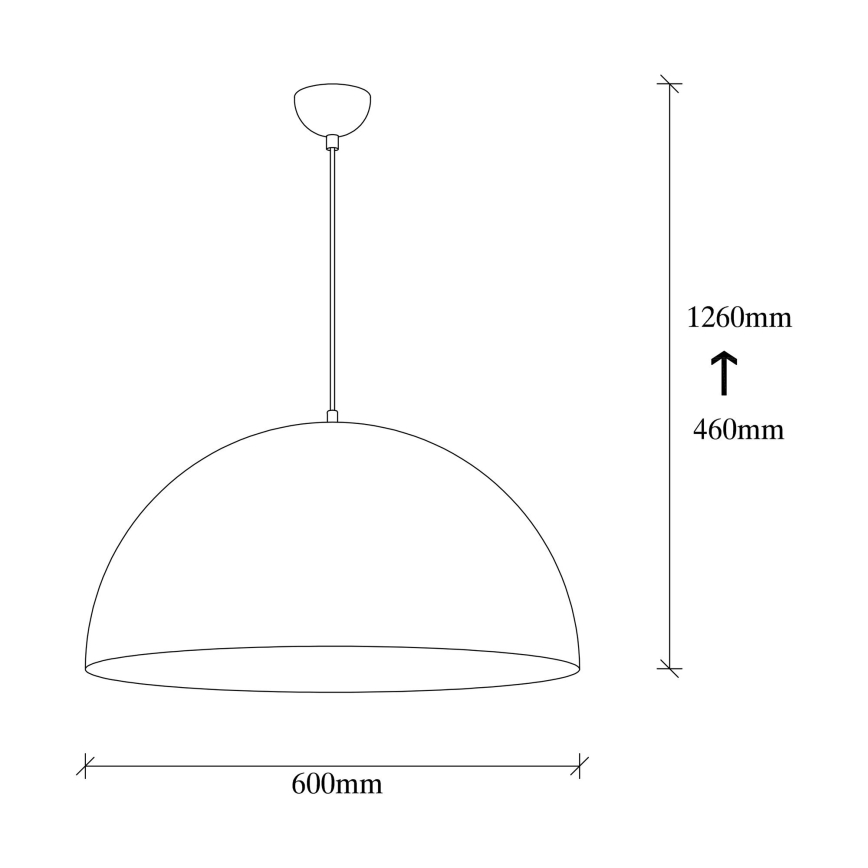 Ripplamp kaabliga SIVANI 1xE27/40W/230V läbimõõt 60 cm must/vaskne