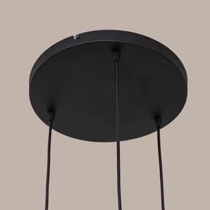 Ripplamp kaabliga SOLANO 3xE27/15W/230V must/läikiv kroom