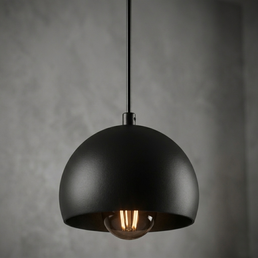 Ripplamp kaabliga SOOL 1xE27/15W/230V Ø 15 cm must