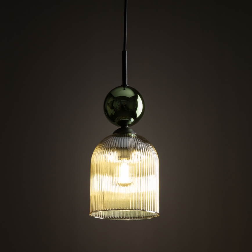 Ripplamp kaabliga SOPHIA 1xE14/10W/230V must/roheline/suitsune beež