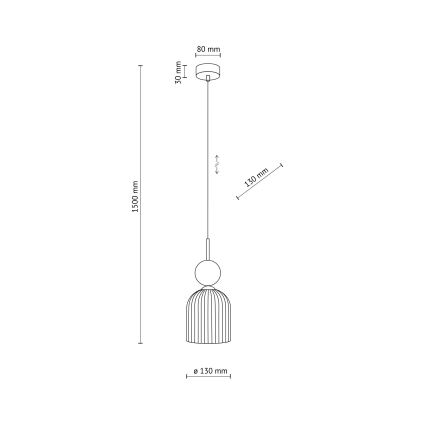 Ripplamp kaabliga SOPHIA 1xE14/10W/230V must/roheline/suitsune beež