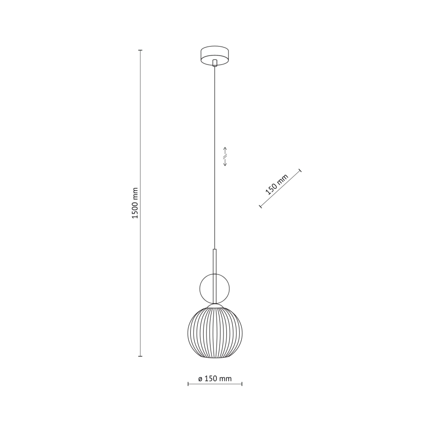 Ripplamp kaabliga SOPHIA 1xE14/10W/230V must/suitsune beež