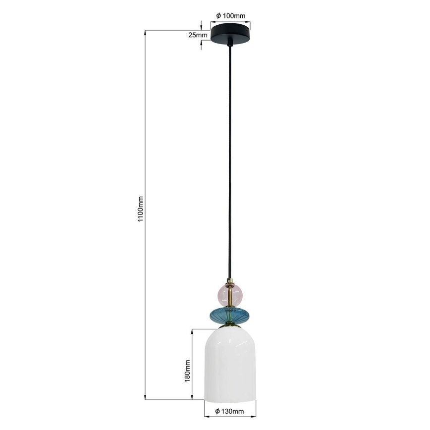 Ripplamp kaabliga TROPEA 1xE27/15W/230V must/suitsune lilla/sinine/valge