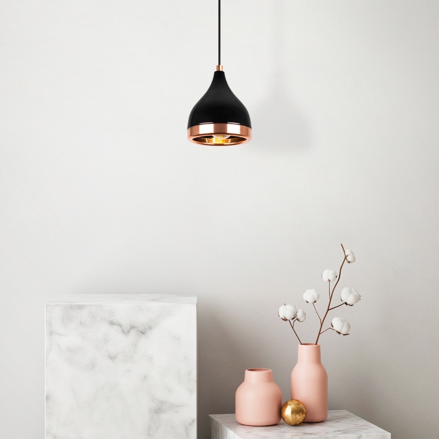 Ripplamp kaabliga YILDO 1xE27/40W/230V must/vaskne