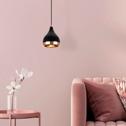 Ripplamp kaabliga YILDO 1xE27/40W/230V must/vaskne