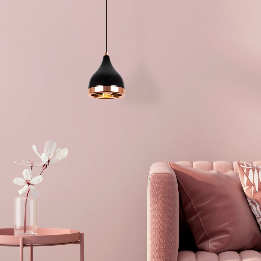 Ripplamp kaabliga YILDO 1xE27/40W/230V must/vaskne