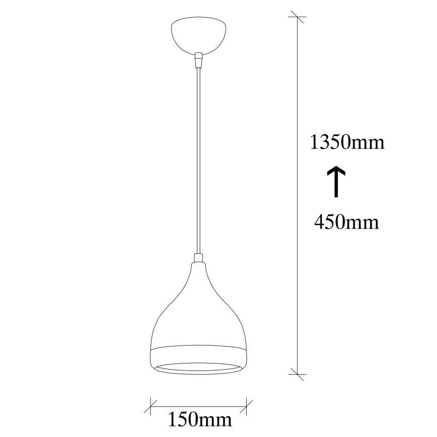 Ripplamp kaabliga YILDO 1xE27/40W/230V must/vaskne