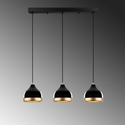 Ripplamp kaabliga YILDO 3xE27/40W/230V must/kuldne