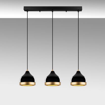 Ripplamp kaabliga YILDO 3xE27/40W/230V must/kuldne