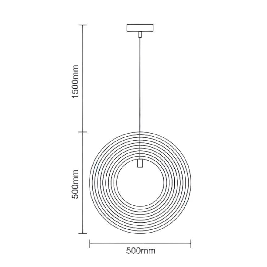Ripplamp kaablil 1xE27/60W/230V läbimõõt 50 cm massiivpuit/viimistlusspoon/kummipuit