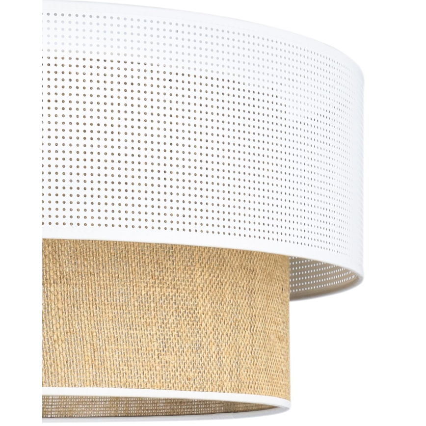 Ripplamp kaablil BORHO 1xE27/60W/230V Ø 50 cm valge/juut