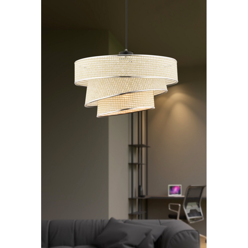 Ripplamp kaablil COUPER 1xE27/60W/230V, kreemjas/läikiv kroom