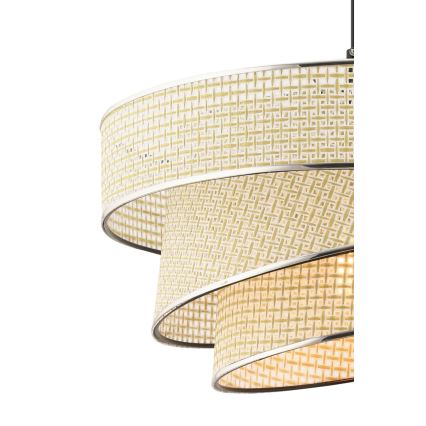 Ripplamp kaablil COUPER 1xE27/60W/230V, kreemjas/läikiv kroom