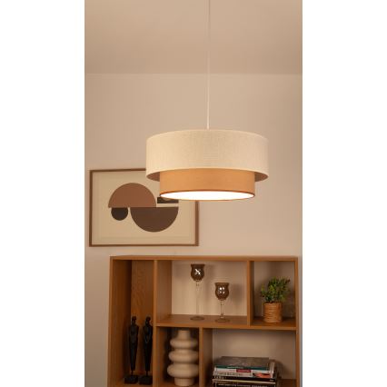 Ripplamp kaablil NATIA 1xE27/60W/230V, läbimõõt 45 cm, valge/pruun