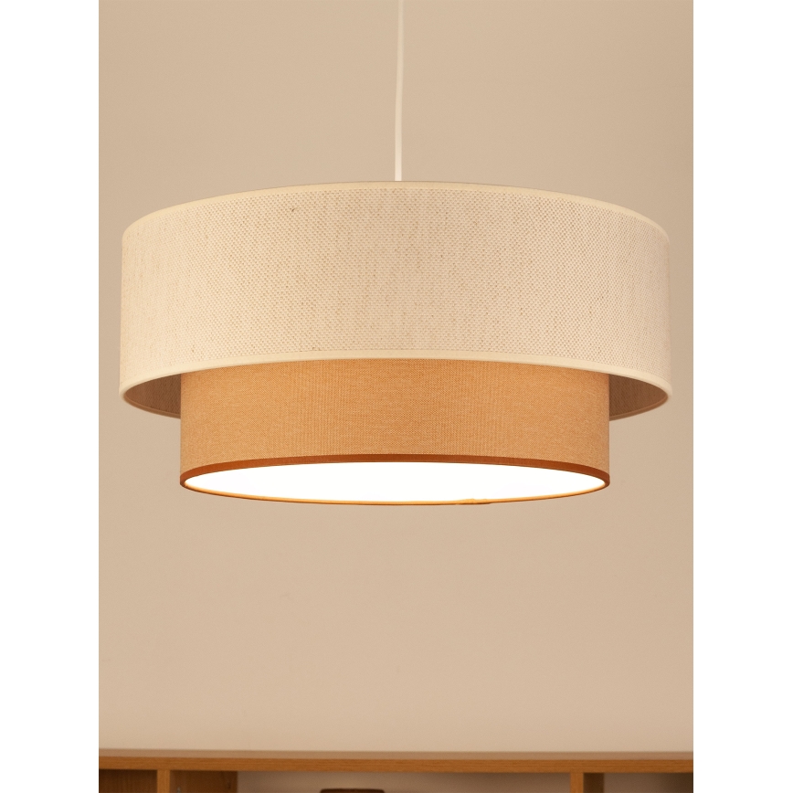 Ripplamp kaablil NATIA 1xE27/60W/230V, läbimõõt 45 cm, valge/pruun