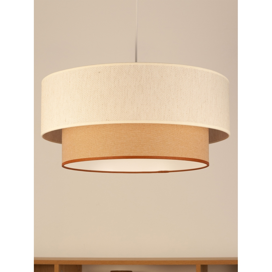 Ripplamp kaablil NATIA 1xE27/60W/230V, läbimõõt 45 cm, valge/pruun