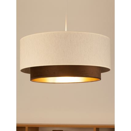 Ripplamp kaablil NATIA 1xE27/60W/230V Ø 45 cm valge/pruun