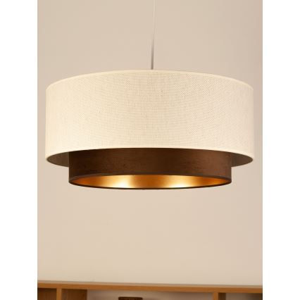 Ripplamp kaablil NATIA 1xE27/60W/230V Ø 45 cm valge/pruun