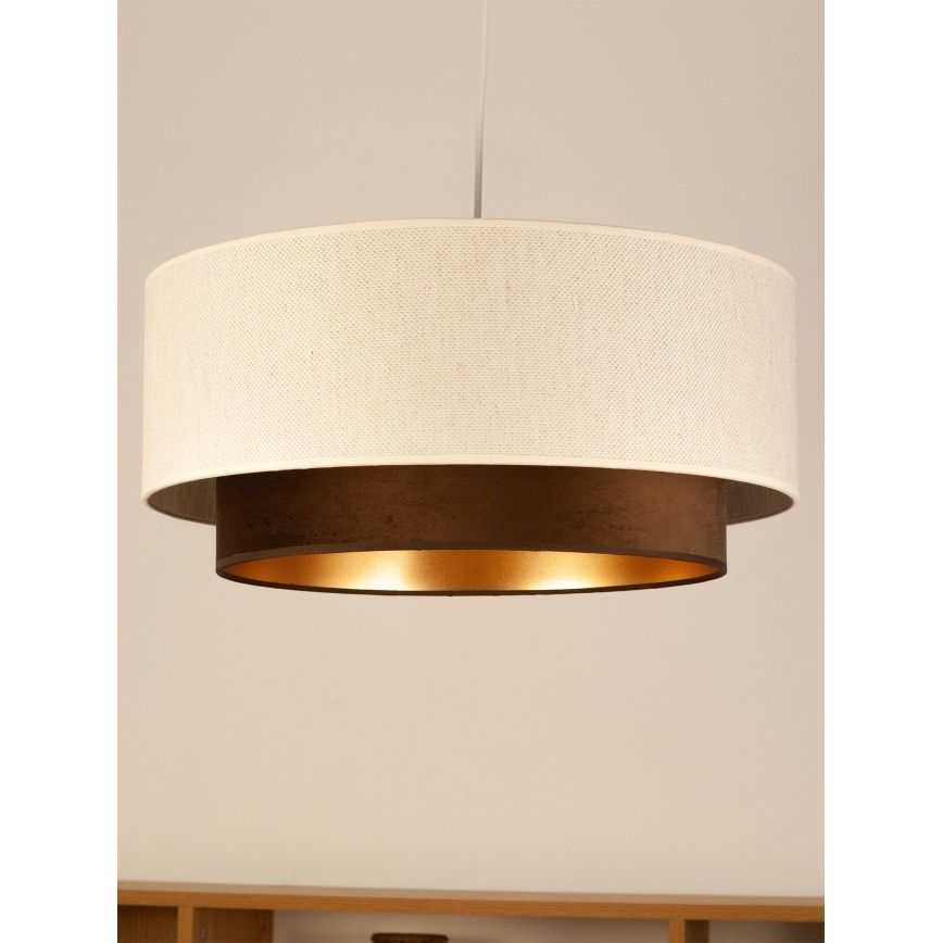 Ripplamp kaablil NATIA 1xE27/60W/230V Ø 45 cm valge/pruun