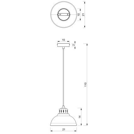 Ripplamp kaablil SVEN 1xE27/15W/230V bordoo