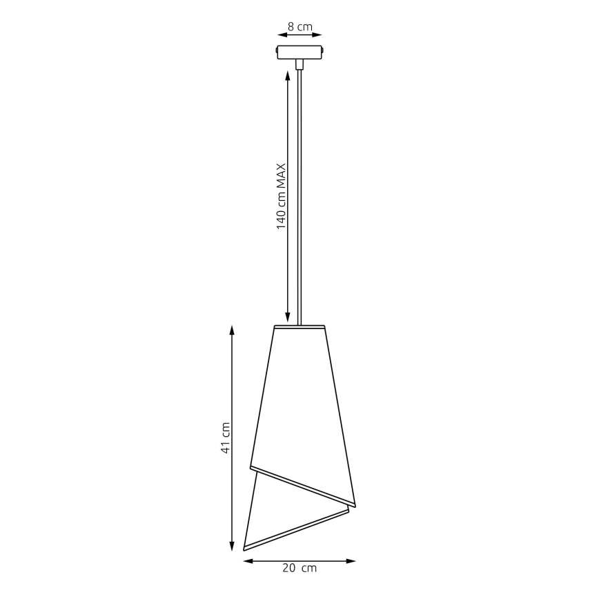 Ripplamp MODA kaabliga 1xE27/15W/230V valge/kuldne