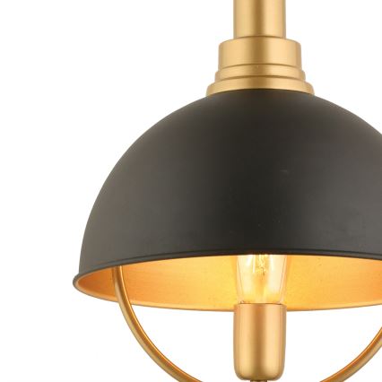 Ripplamp MONZA, nööriga, 1xE27/40W/230V, läbimõõt 30 cm, must/kuldne